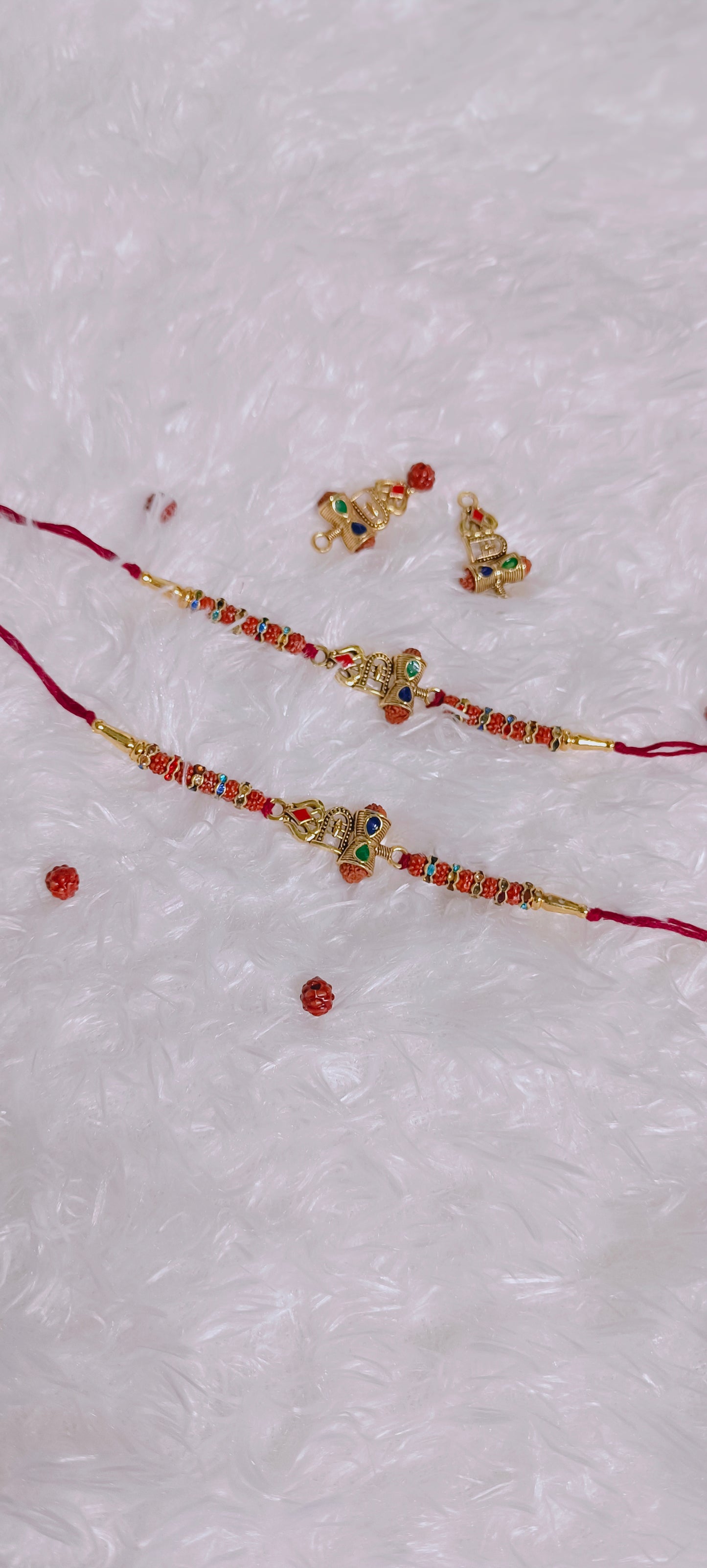 Trishul Rakhi with rudraksh beads